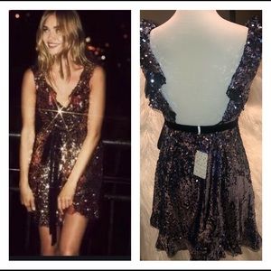 FREE PEOPLE Vegas Disco Party Sequin Mini Dress 6 NWT